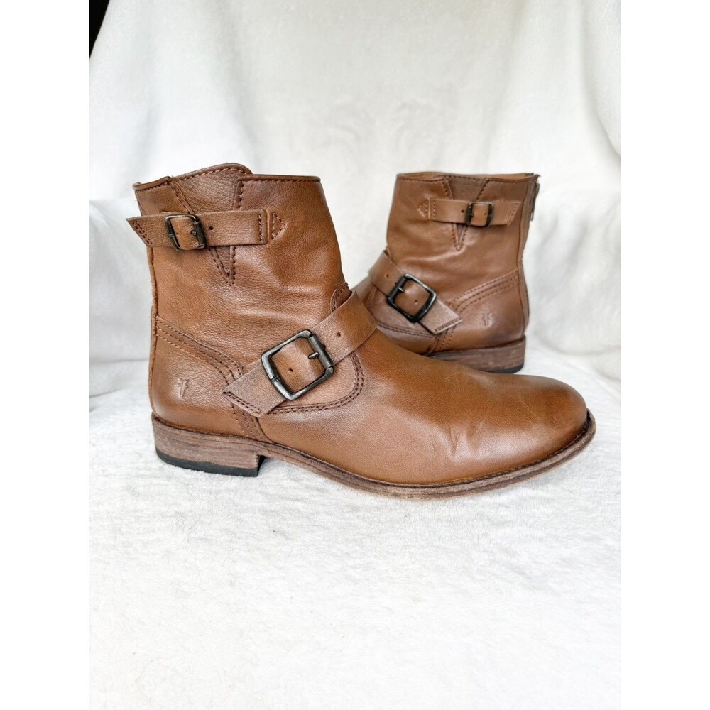 Frye Tyler Engineer Women’s Ankle Boots Back Zip Biker Size 9.5B